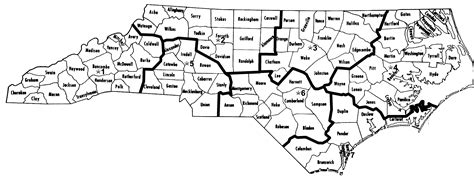 Map of counties in North Carolina